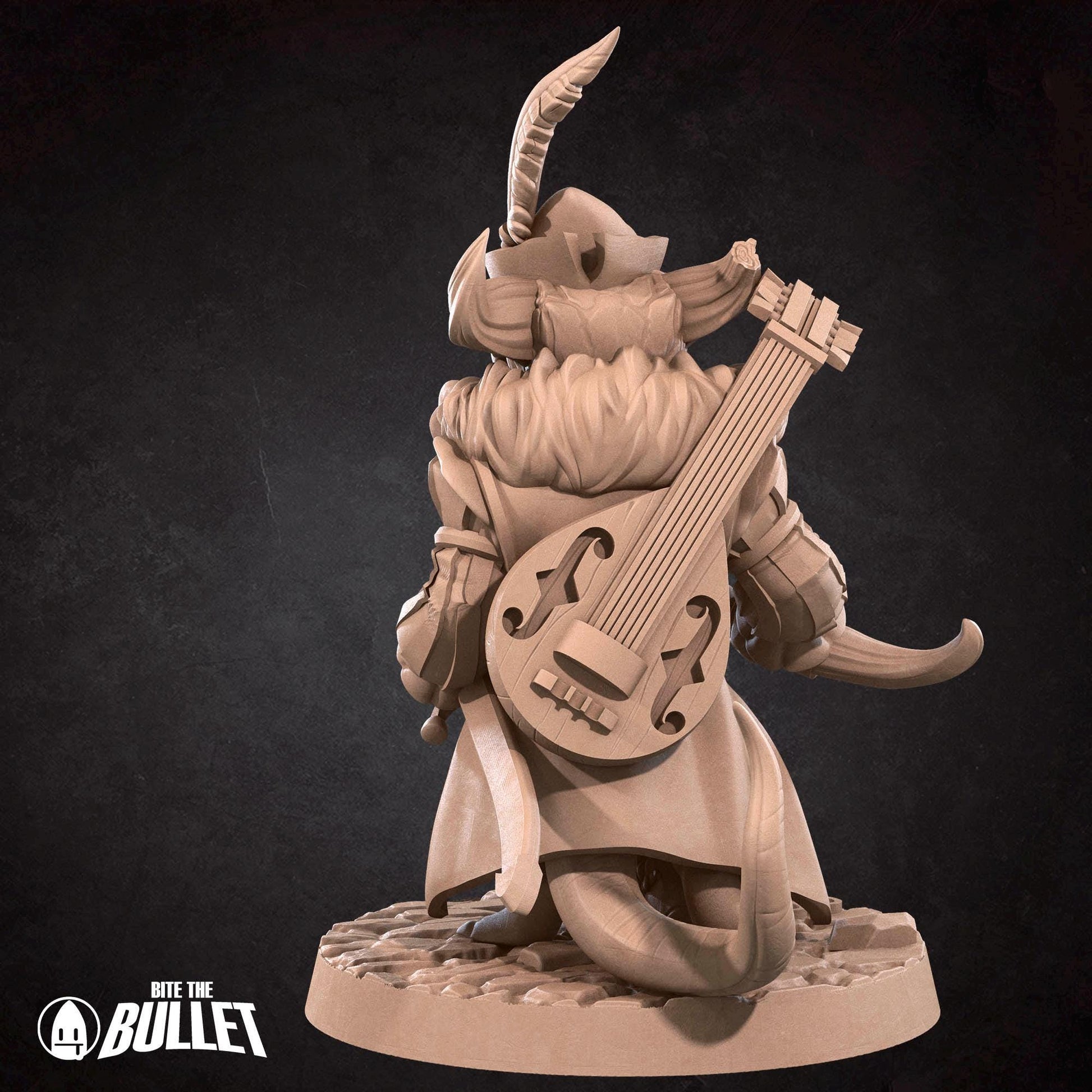 Kobold Minstrel Miniature | Tabletop RPG Miniature | Bite the Bullet | Roleplaying 3D Printed Fantasy Mini - 3DPrintDen