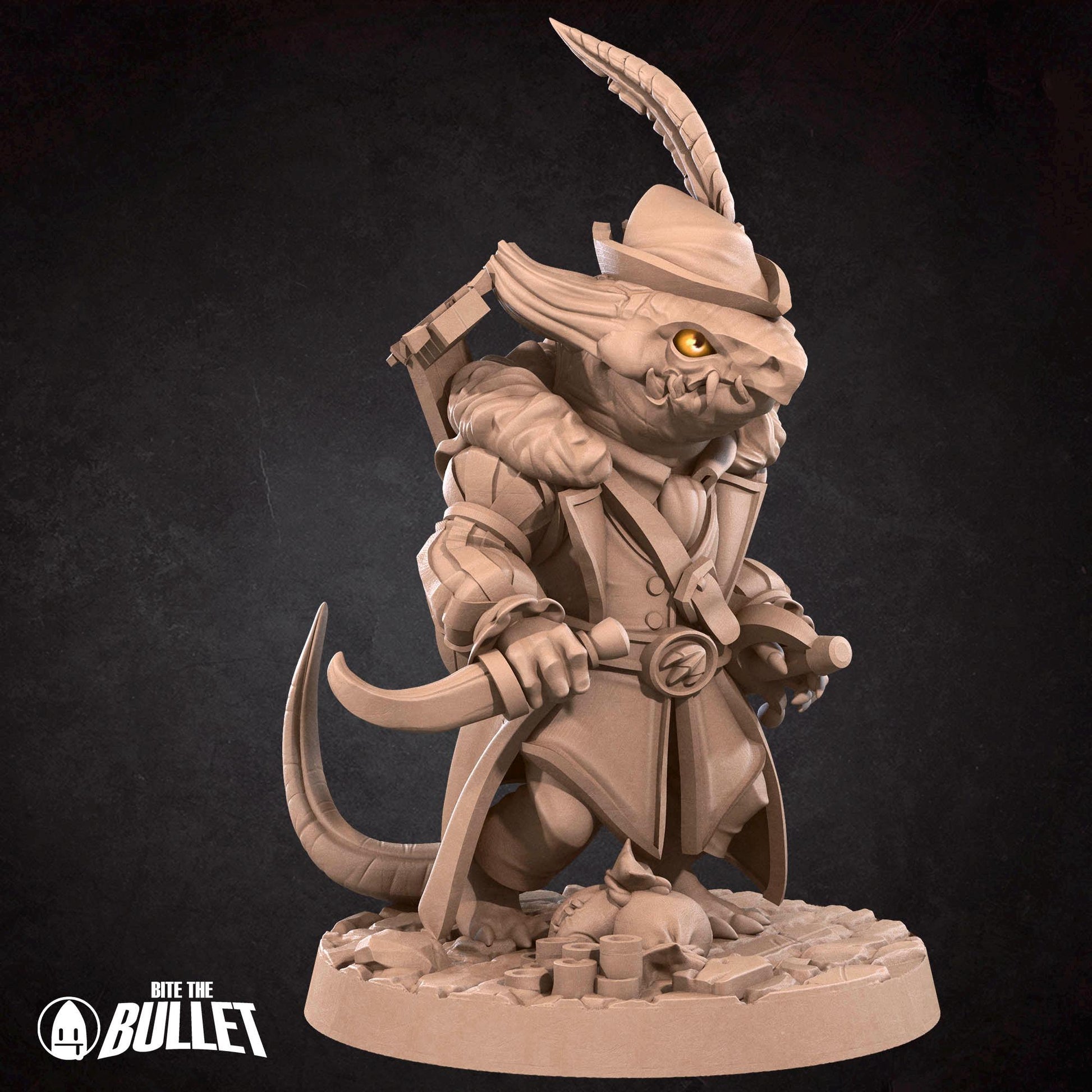 Kobold Minstrel Miniature | Tabletop RPG Miniature | Bite the Bullet | Roleplaying 3D Printed Fantasy Mini - 3DPrintDen