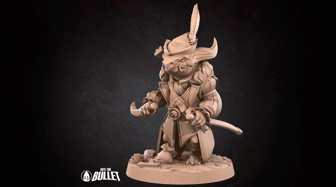 Kobold Minstrel Miniature | Tabletop RPG Miniature | Bite the Bullet | Roleplaying 3D Printed Fantasy Mini - 3DPrintDen