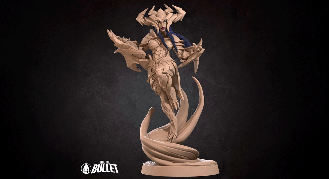 Demon Queen Miniature | Tabletop RPG Miniature | Bite the Bullet | Roleplaying 3D Printed Fantasy Mini - 3DPrintDen