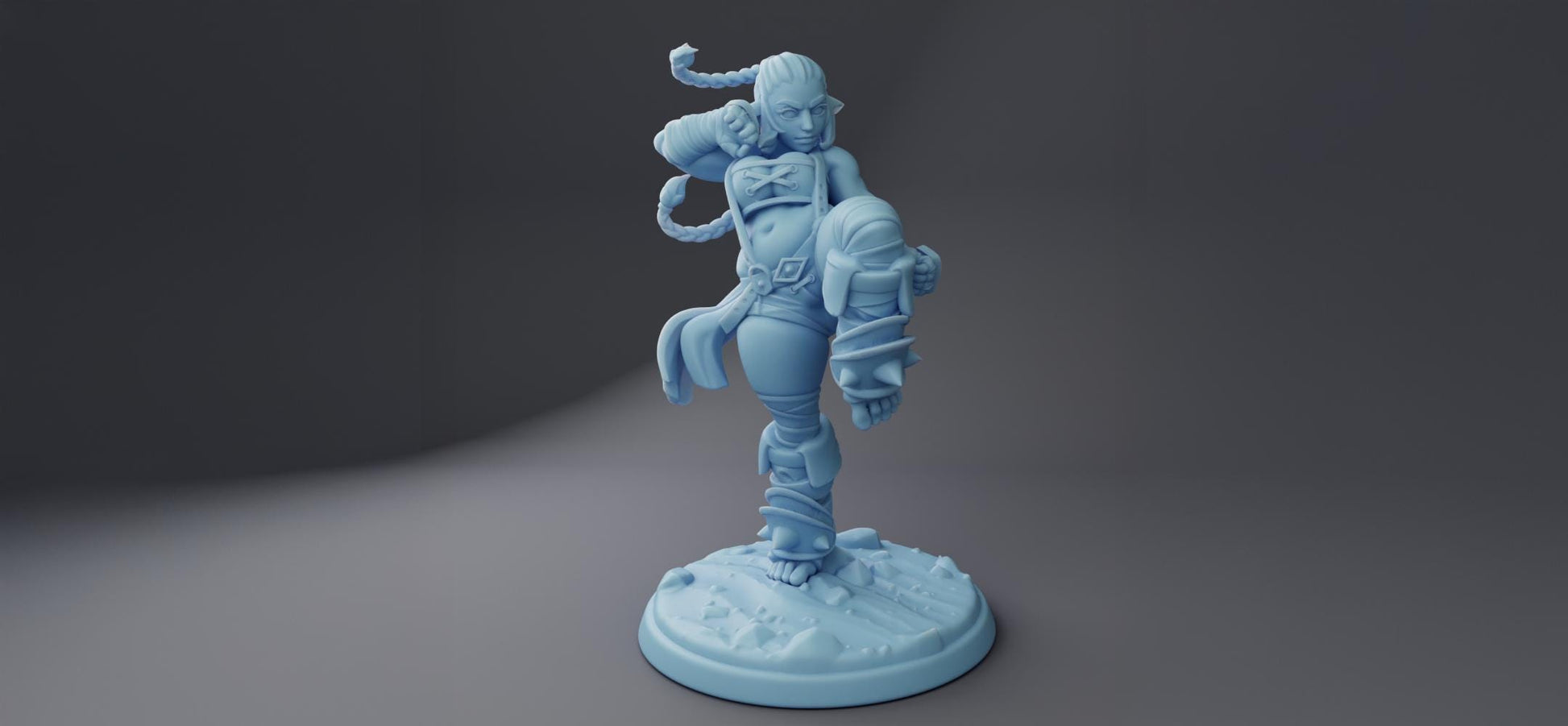 Female Firbolg Monk Miniature, Amber | Twin Goddess Miniatures | Tabletop RPG Miniature | Roleplaying 3D Printed Fantasy Mini - 3DPrintDen