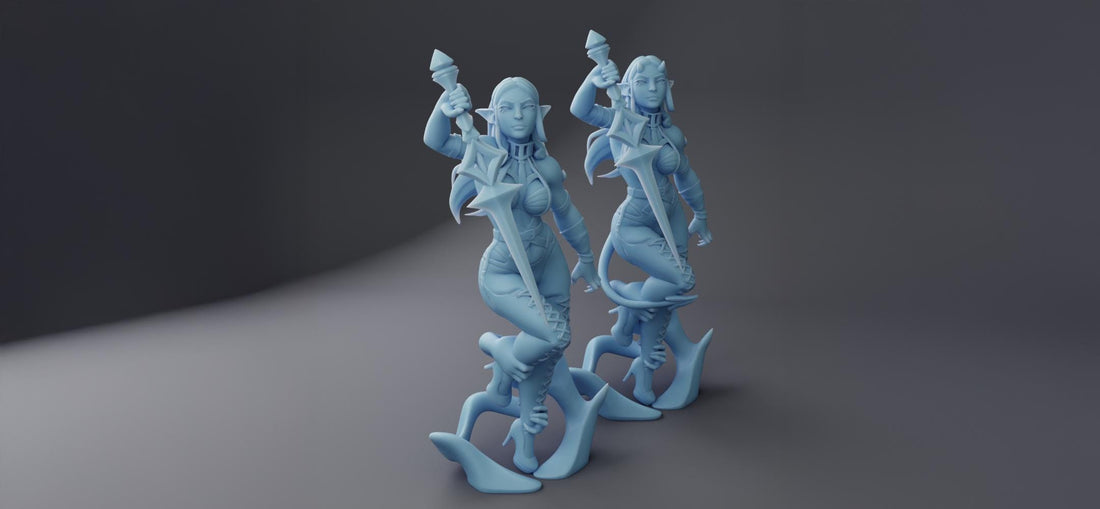 Female Drow Succubus Miniature, Nadya | Twin Goddess Miniatures | Tabletop RPG Miniature | Roleplaying 3D Printed Fantasy Mini - 3DPrintDen