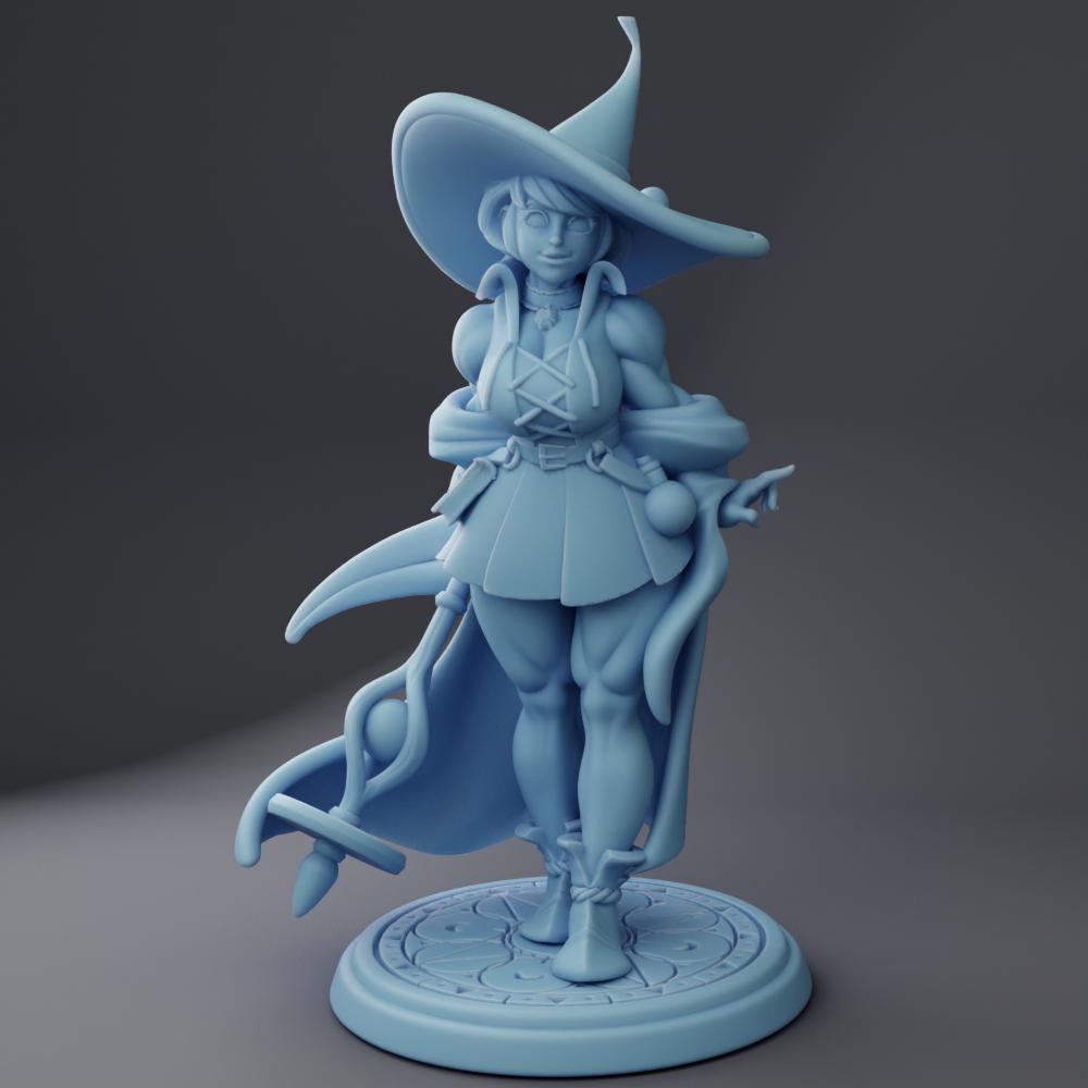 Witch Miniature, Schmegegge | Twin Goddess Miniatures | Tabletop RPG Miniature | Roleplaying 3D Printed Fantasy Mini - 3DPrintDen