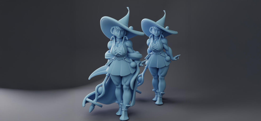 Witch Miniature, Schmegegge | Twin Goddess Miniatures | Tabletop RPG Miniature | Roleplaying 3D Printed Fantasy Mini - 3DPrintDen