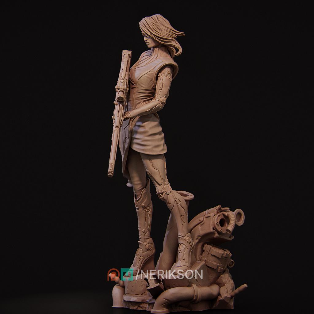 Female Sniper Assassin Miniature, Aryn | Tabletop RPG Miniature | Nerikson | Roleplaying 3D Printed Fantasy Mini - 3DPrintDen