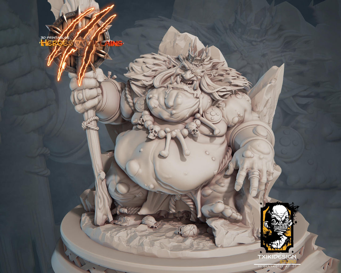 Goblin King Miniature | Tabletop RPG Miniature | Javier Txiki Tejedor | Roleplaying 3D Printed Fantasy Mini - 3DPrintDen