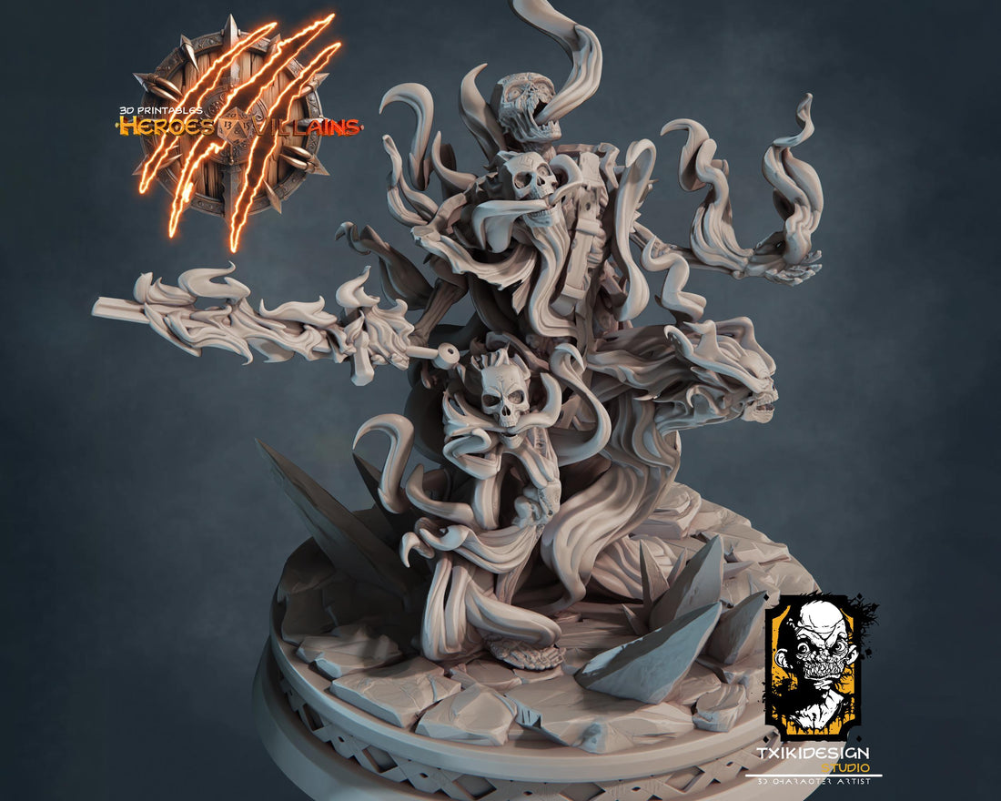 Undead Warrior Miniature | Tabletop RPG Miniature | Javier Txiki Tejedor | Roleplaying 3D Printed Fantasy Mini - 3DPrintDen