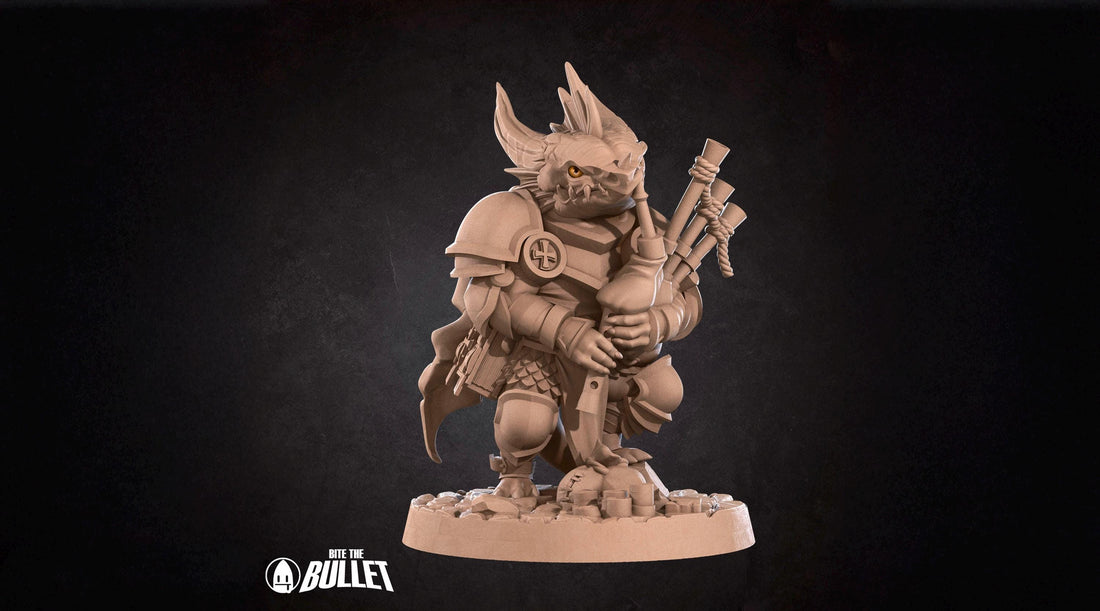 Kobold Bardbarian Miniature | Tabletop RPG Miniature | Bite the Bullet | Roleplaying 3D Printed Fantasy Mini - 3DPrintDen