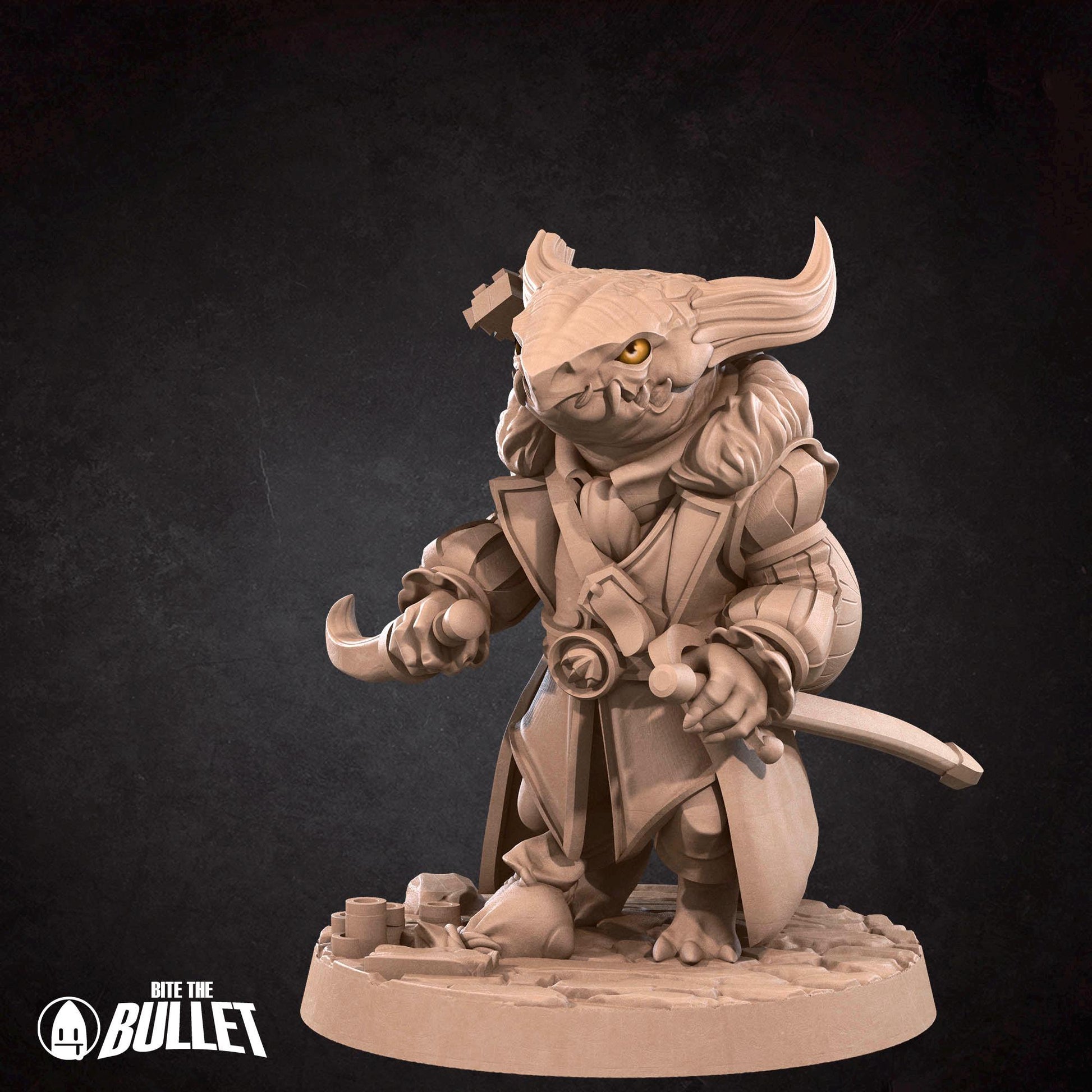 Kobold Minstrel Miniature | Tabletop RPG Miniature | Bite the Bullet | Roleplaying 3D Printed Fantasy Mini - 3DPrintDen