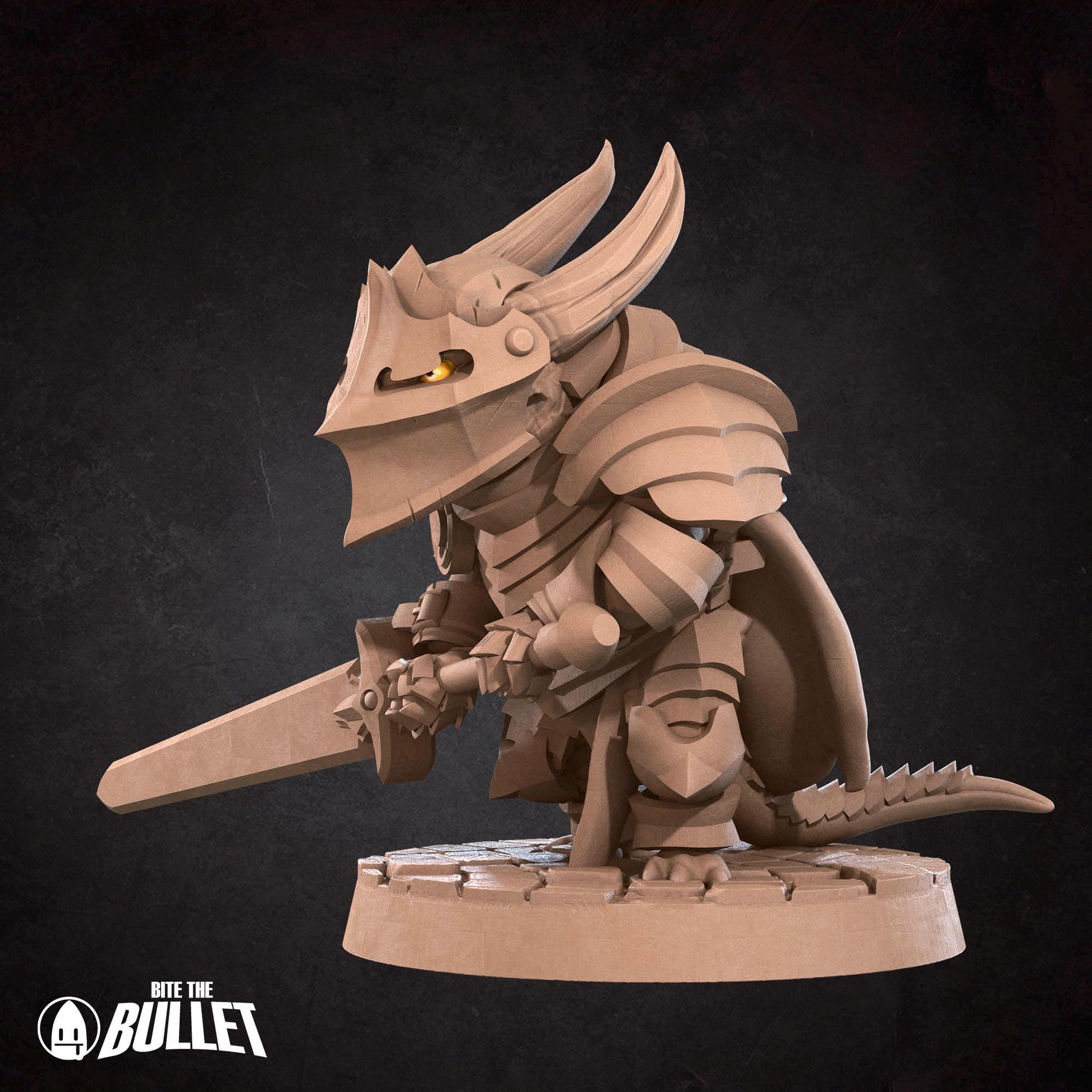 Kobold Paladin Miniature | Tabletop RPG Miniature | Bite the Bullet | Roleplaying 3D Printed Fantasy Mini - 3DPrintDen