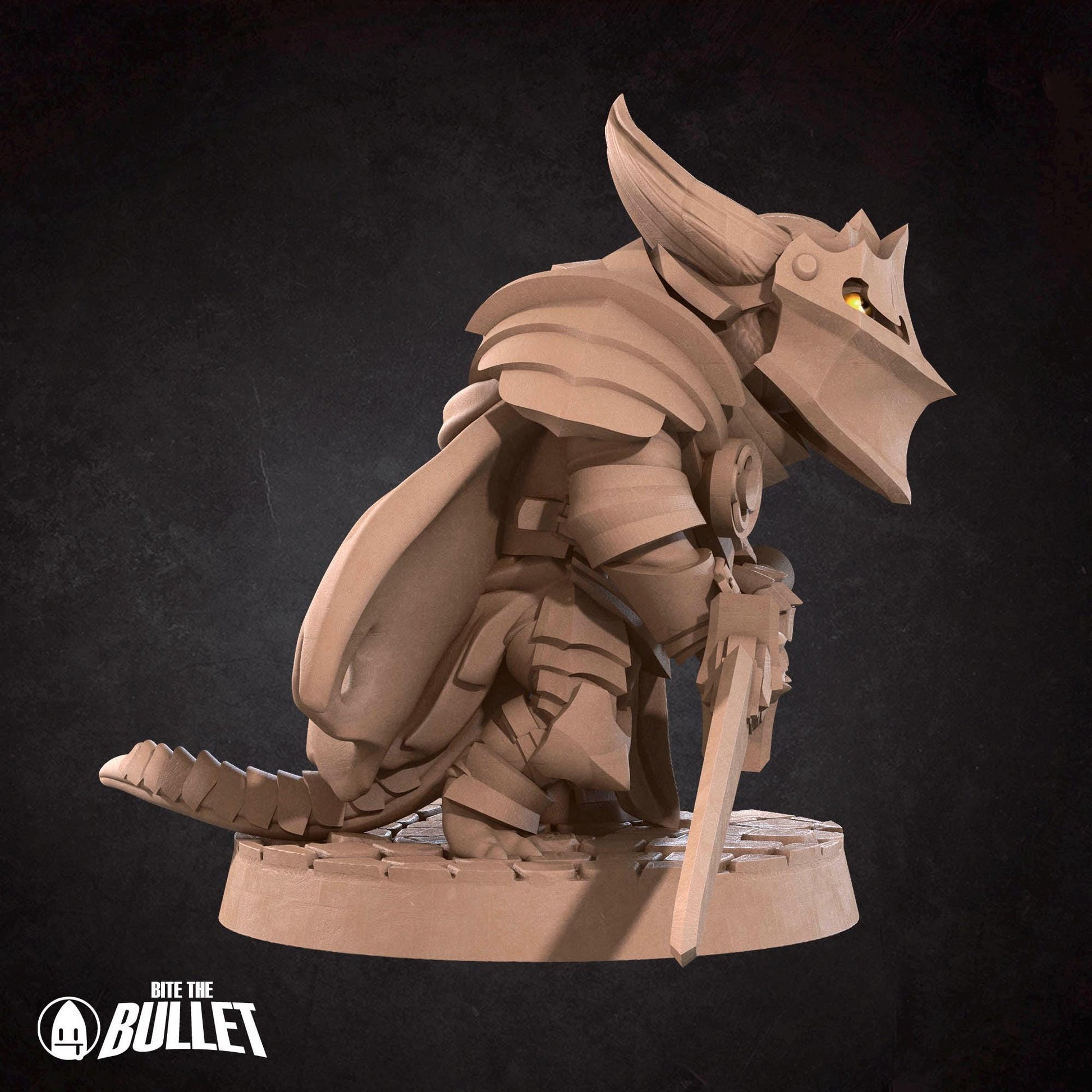 Kobold Paladin Miniature | Tabletop RPG Miniature | Bite the Bullet | Roleplaying 3D Printed Fantasy Mini - 3DPrintDen