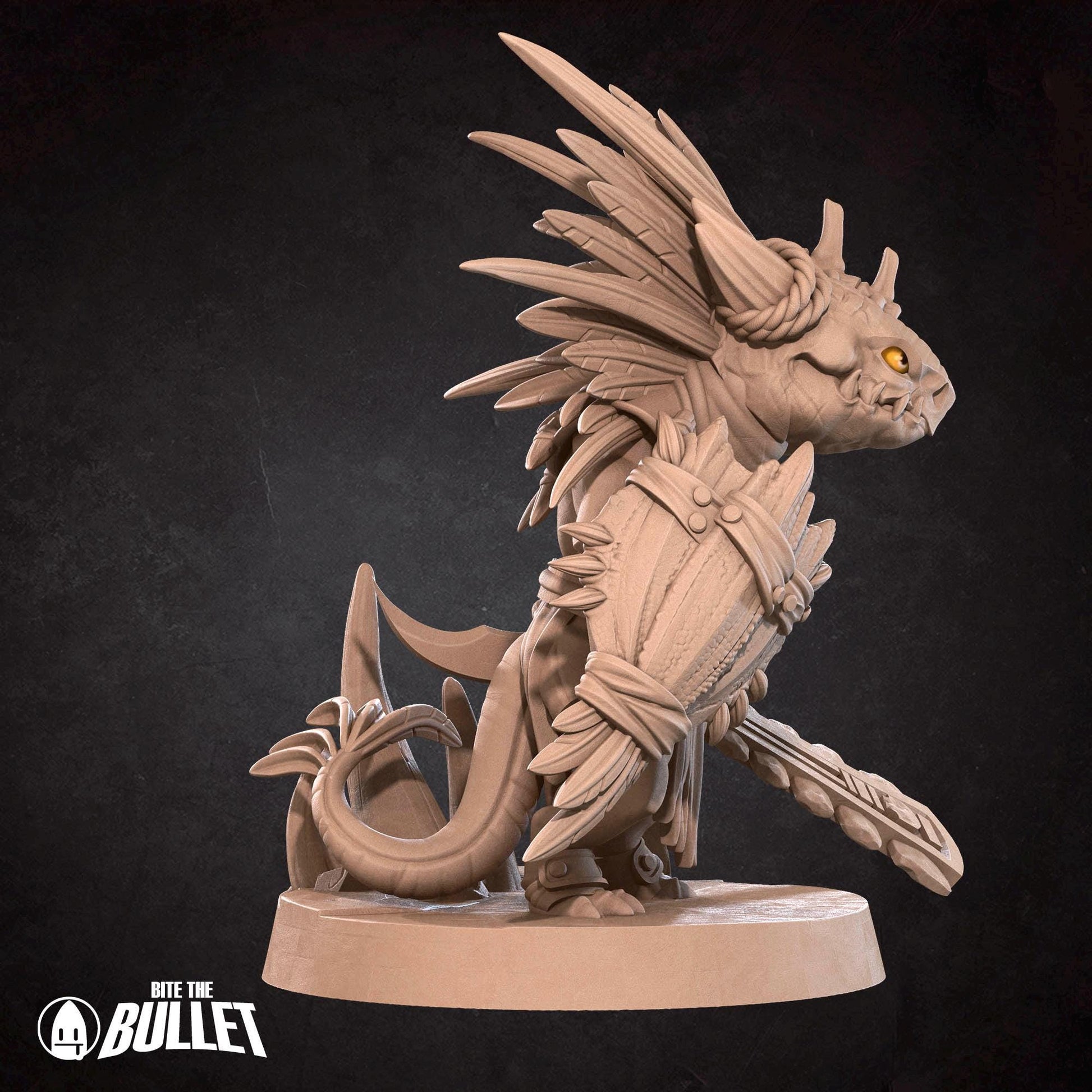 Tribal Kobold Miniature | Tabletop RPG Miniature | Bite the Bullet | Roleplaying 3D Printed Fantasy Mini - 3DPrintDen