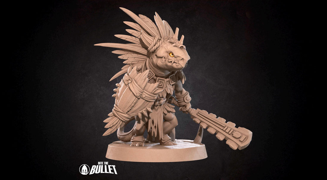 Tribal Kobold Miniature | Tabletop RPG Miniature | Bite the Bullet | Roleplaying 3D Printed Fantasy Mini - 3DPrintDen