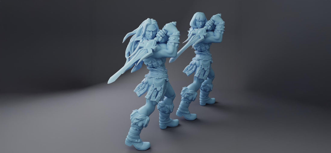 Barbarian Miniature, Himbro | Twin Goddess Miniatures | Tabletop RPG Miniature | Roleplaying 3D Printed Fantasy Mini - 3DPrintDen