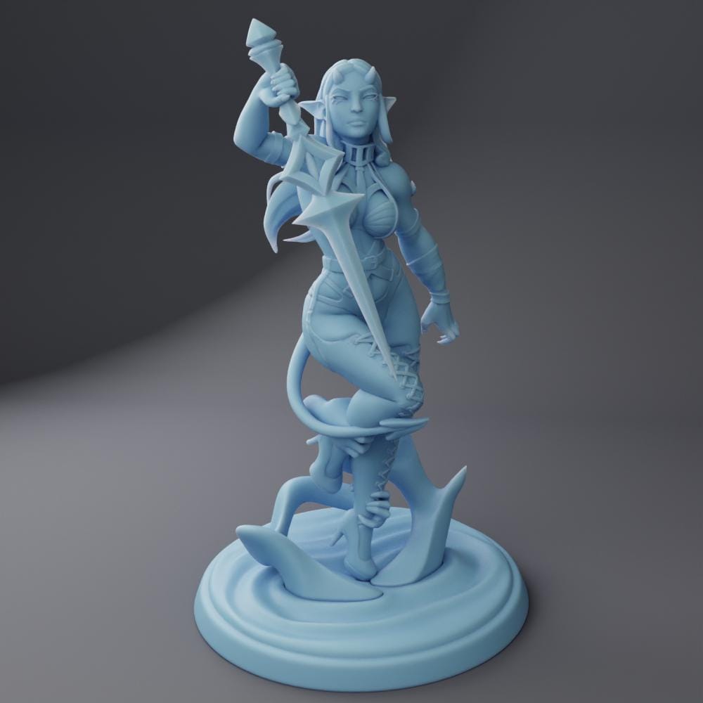 Female Drow Succubus Miniature, Nadya | Twin Goddess Miniatures | Tabletop RPG Miniature | Roleplaying 3D Printed Fantasy Mini - 3DPrintDen