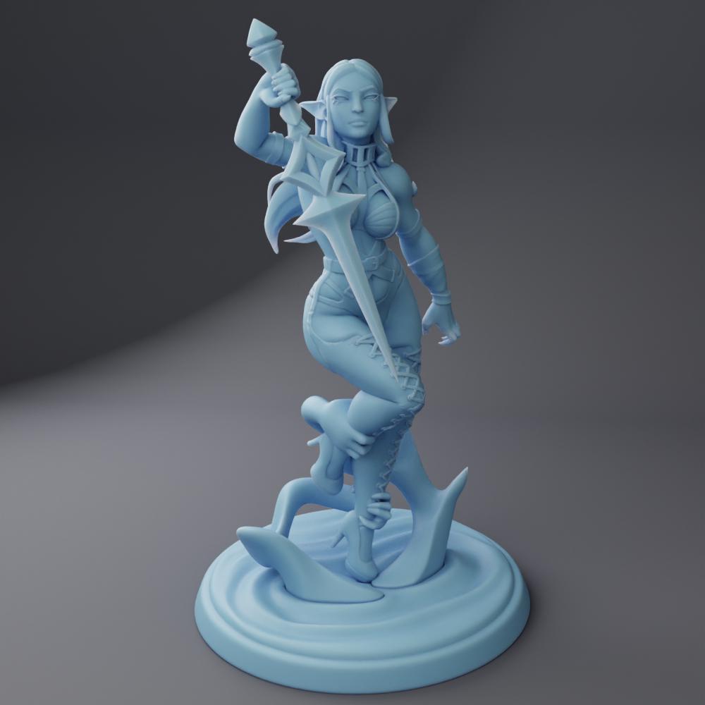 Female Drow Succubus Miniature, Nadya | Twin Goddess Miniatures | Tabletop RPG Miniature | Roleplaying 3D Printed Fantasy Mini - 3DPrintDen