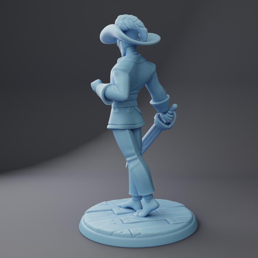 Warforged Swashbuckler Miniature | Twin Goddess Miniatures | Tabletop RPG Miniature | Roleplaying 3D Printed Fantasy Mini - 3DPrintDen