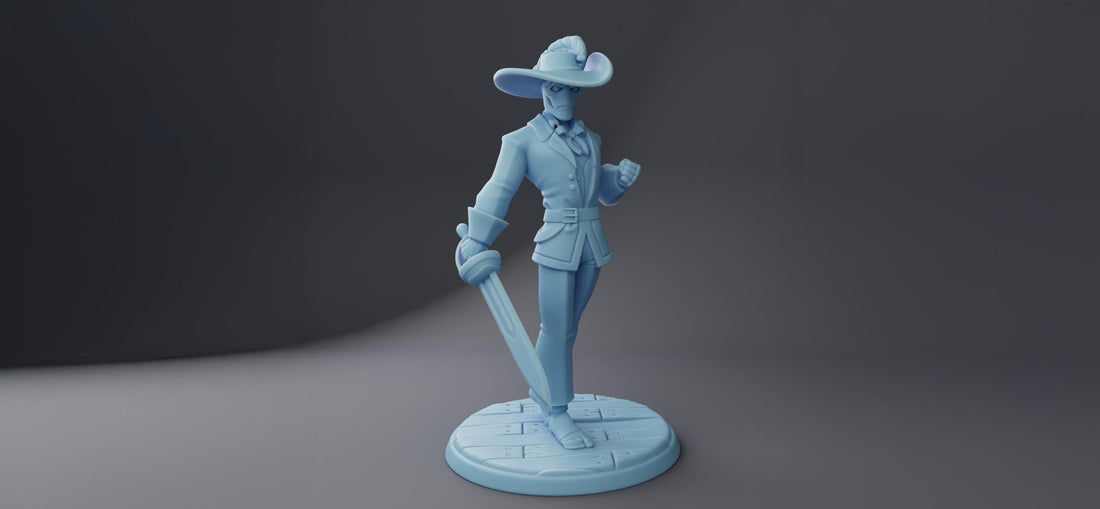 Warforged Swashbuckler Miniature | Twin Goddess Miniatures | Tabletop RPG Miniature | Roleplaying 3D Printed Fantasy Mini - 3DPrintDen