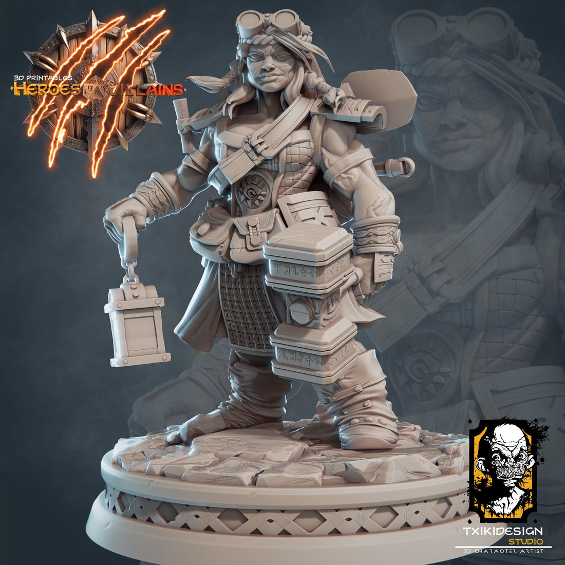 Female Halfling Explorer Miniature | Tabletop RPG Miniature | Javier Txiki Tejedor | Roleplaying 3D Printed Fantasy Mini - 3DPrintDen