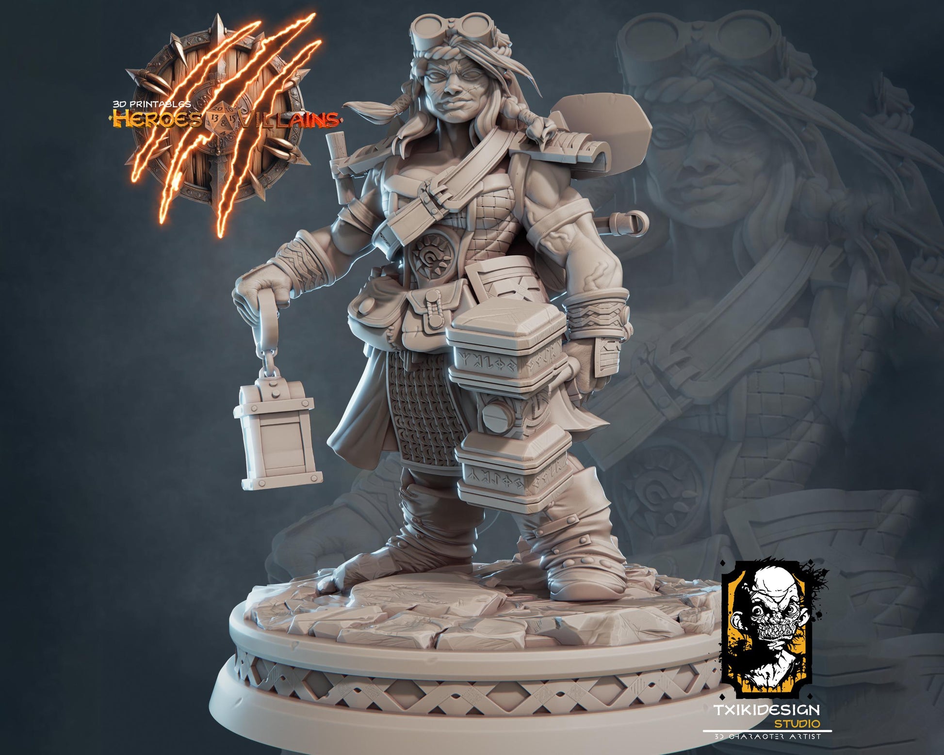 Female Halfling Explorer Miniature | Tabletop RPG Miniature | Javier Txiki Tejedor | Roleplaying 3D Printed Fantasy Mini - 3DPrintDen