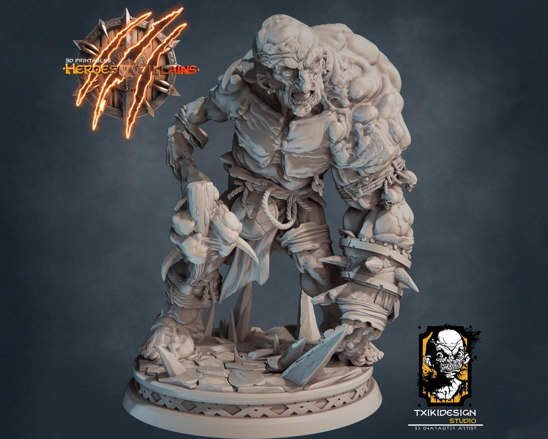 Fomorian Miniature | Tabletop RPG Miniature | Javier Txiki Tejedor | Roleplaying 3D Printed Fantasy Mini - 3DPrintDen