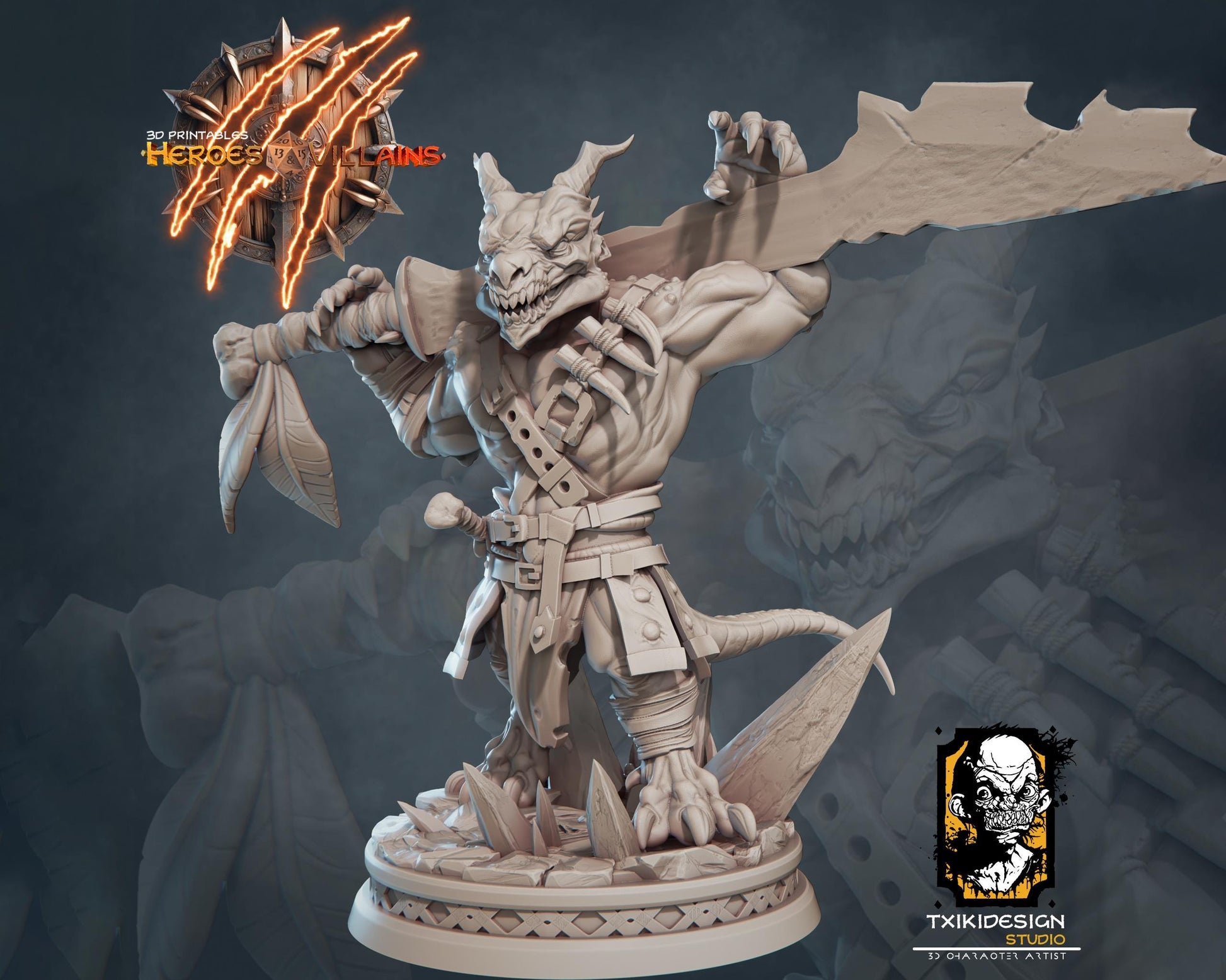 Goblin Warrior Miniature | Tabletop RPG Miniature | Javier Txiki Tejedor | Roleplaying 3D Printed Fantasy Mini - 3DPrintDen