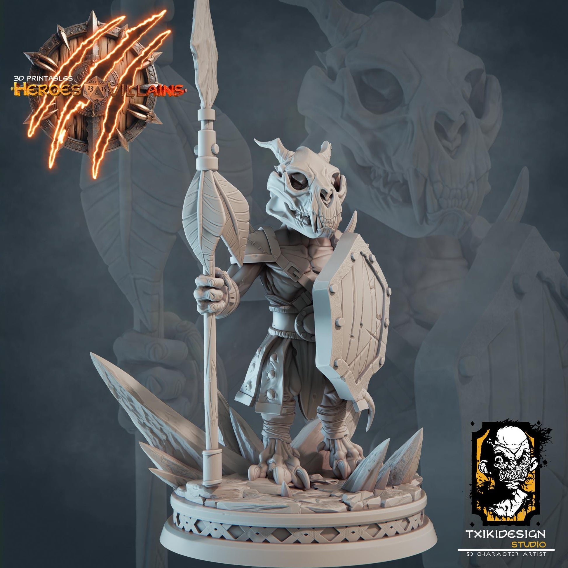 Goblin Warrior Miniature | Tabletop RPG Miniature | Javier Txiki Tejedor | Roleplaying 3D Printed Fantasy Mini - 3DPrintDen