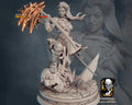 Female Elf Warrior Miniature | Tabletop RPG Miniature | Javier Txiki Tejedor | Roleplaying 3D Printed Fantasy Mini - 3DPrintDen