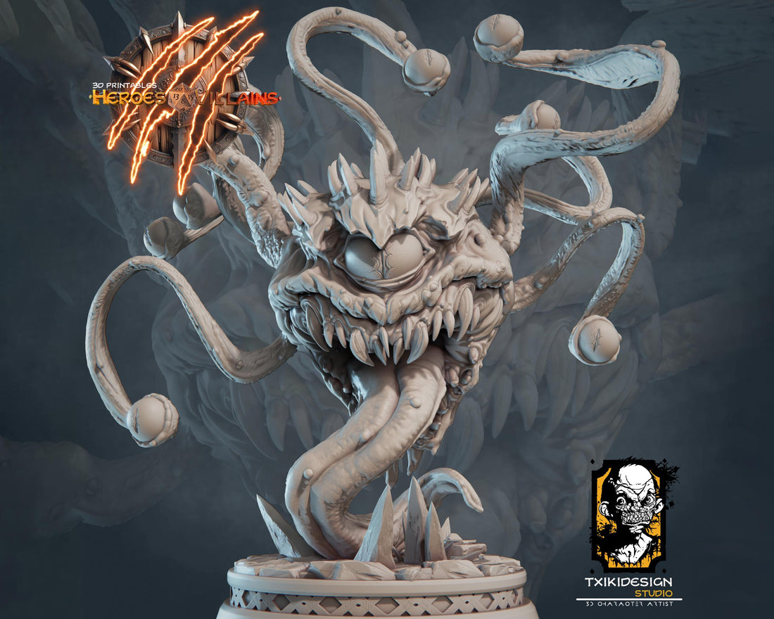 Tyrant Eye Miniature | Tabletop RPG Miniature | Javier Txiki Tejedor | Roleplaying 3D Printed Fantasy Mini - 3DPrintDen
