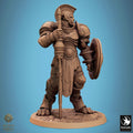 Leonin Warrior Miniature | Tabletop RPG Miniature | Rescale Miniature | Roleplaying 3D Printed Fantasy Mini - 3DPrintDen