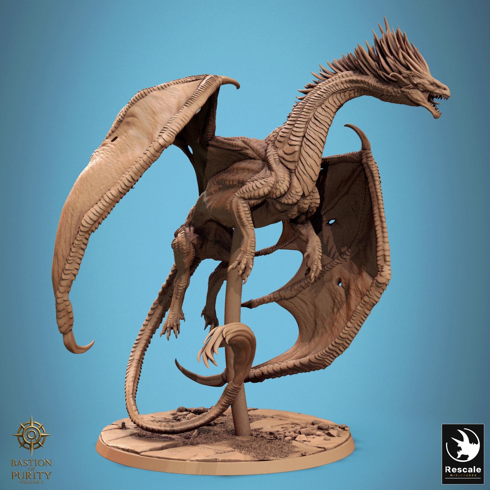 Dragon Guard Rider Miniature | Tabletop RPG Miniature | Rescale Miniature | Roleplaying 3D Printed Fantasy Mini - 3DPrintDen