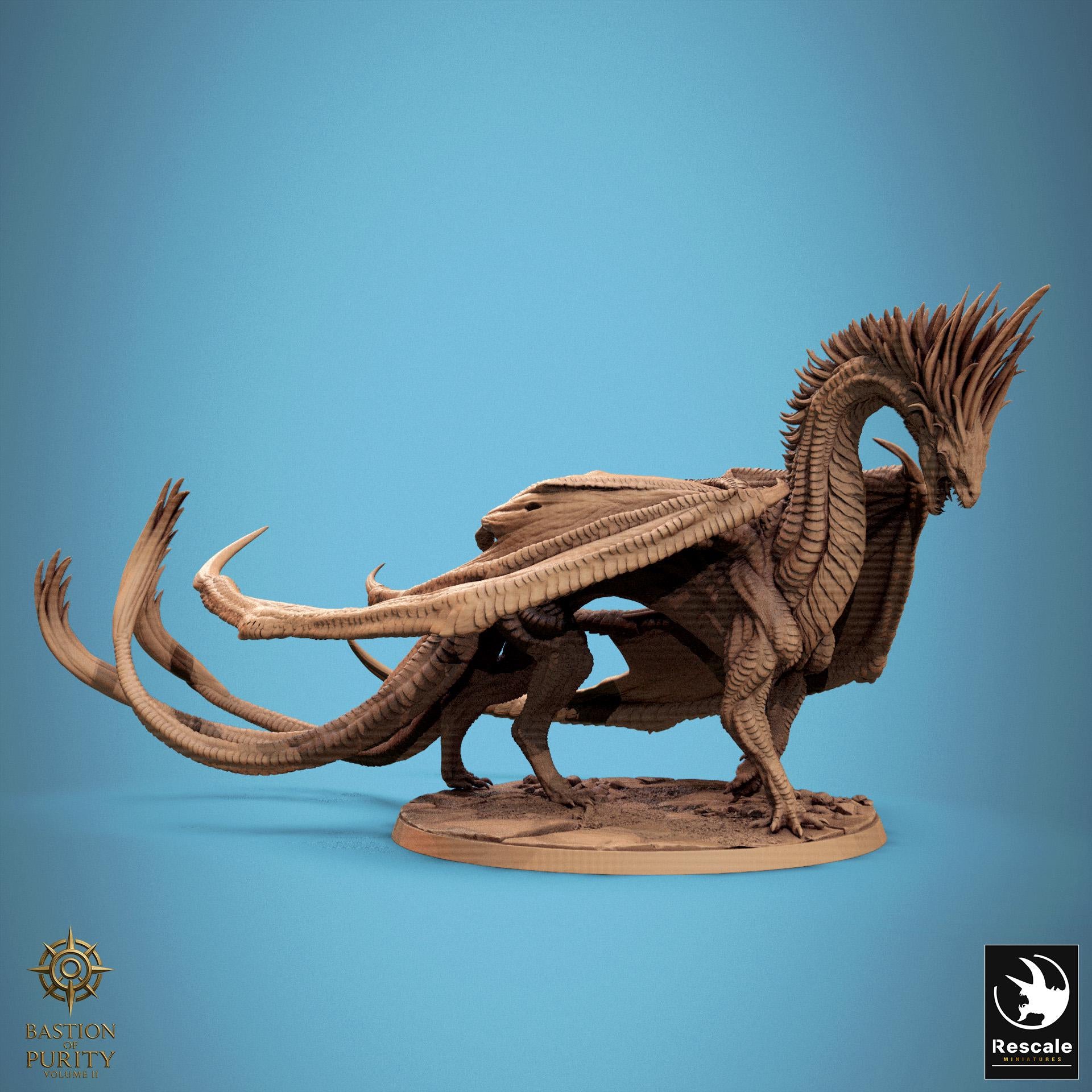 Dragon Guard Rider Miniature | Tabletop RPG Miniature | Rescale Miniature | Roleplaying 3D Printed Fantasy Mini - 3DPrintDen