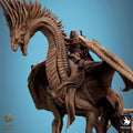 Dragon Guard Rider Miniature | Tabletop RPG Miniature | Rescale Miniature | Roleplaying 3D Printed Fantasy Mini - 3DPrintDen