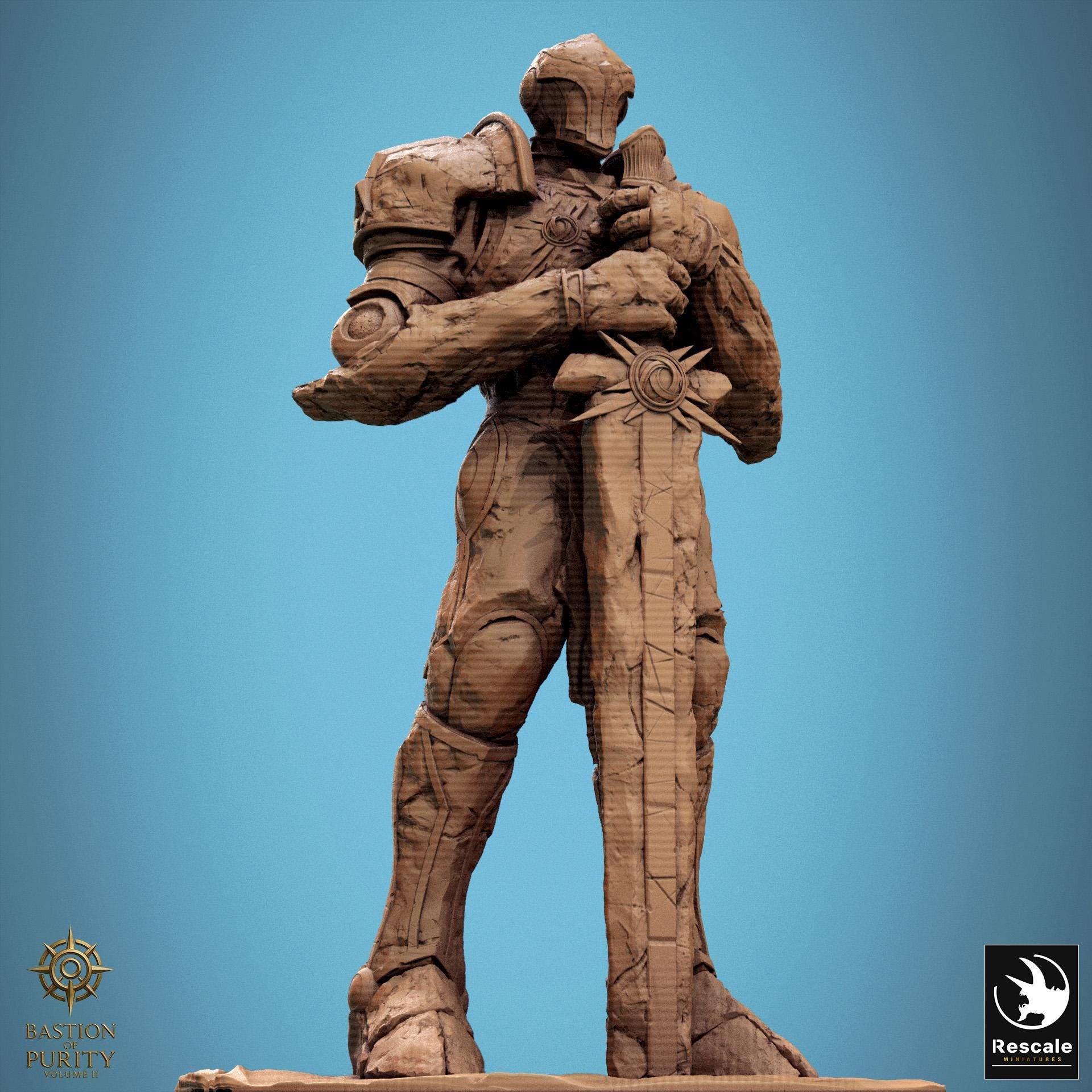 Stoneguard Watcher Miniature | Tabletop RPG Miniature | Rescale Miniature | Roleplaying 3D Printed Fantasy Mini - 3DPrintDen