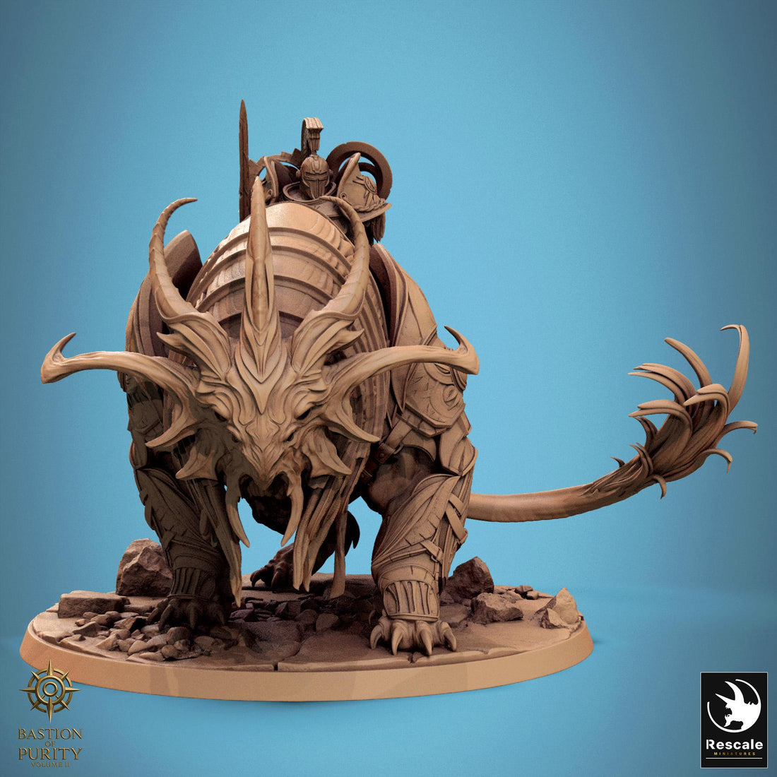 Radiant Warbeast Rider Miniature | Tabletop RPG Miniature | Rescale Miniature | Roleplaying 3D Printed Fantasy Mini - 3DPrintDen