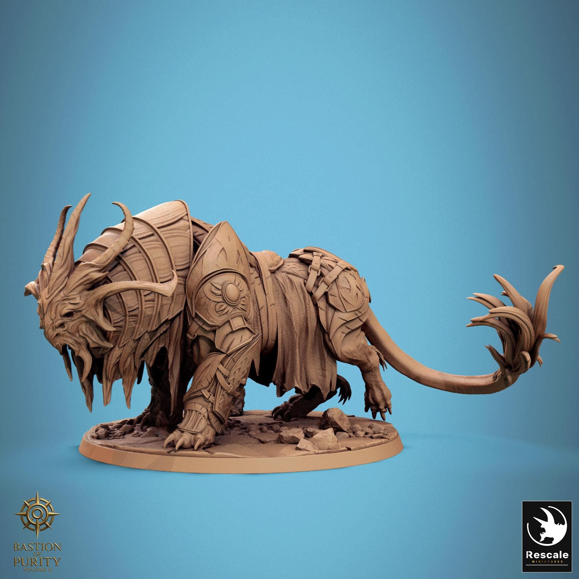 Radiant Warbeast Rider Miniature | Tabletop RPG Miniature | Rescale Miniature | Roleplaying 3D Printed Fantasy Mini - 3DPrintDen