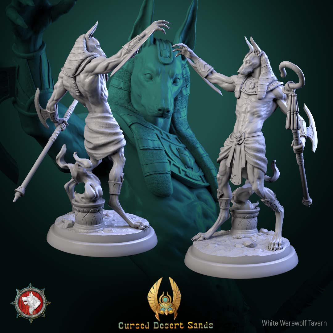 Gate Guardian Miniature, Anhotek | Tabletop RPG Miniature | White Werewolf Tavern | Roleplaying 3D Printed Fantasy Mini - 3DPrintDen