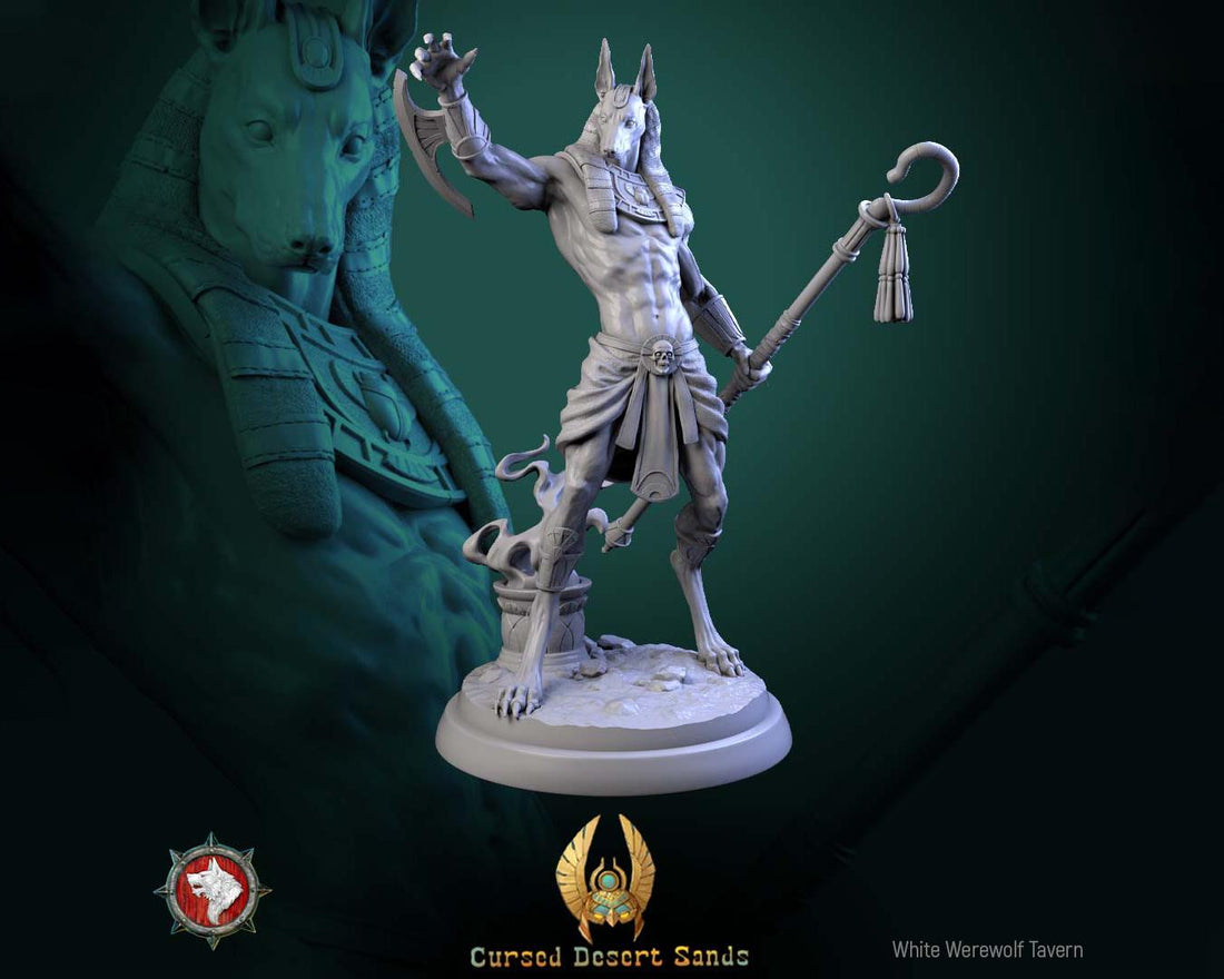 Gate Guardian Miniature, Anhotek | Tabletop RPG Miniature | White Werewolf Tavern | Roleplaying 3D Printed Fantasy Mini - 3DPrintDen