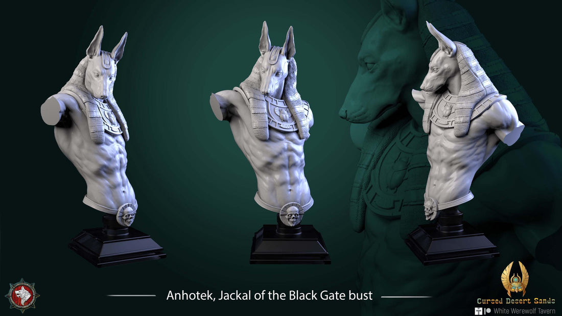 Anubis Bust | Tabletop RPG Miniature | White Werewolf Tavern | Roleplaying 3D Printed Fantasy Mini - 3DPrintDen