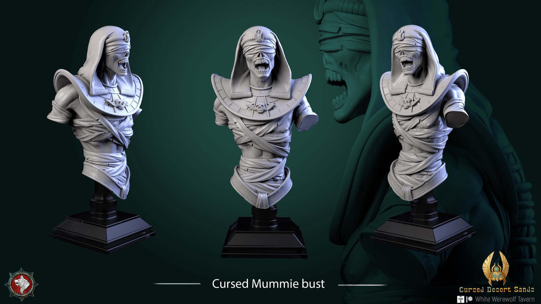 Mummy Bust | Tabletop RPG Miniature | White Werewolf Tavern | Roleplaying 3D Printed Fantasy Mini - 3DPrintDen