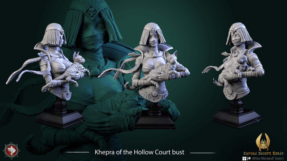 Female Mummy Bust | Tabletop RPG Miniature | White Werewolf Tavern | Roleplaying 3D Printed Fantasy Mini - 3DPrintDen