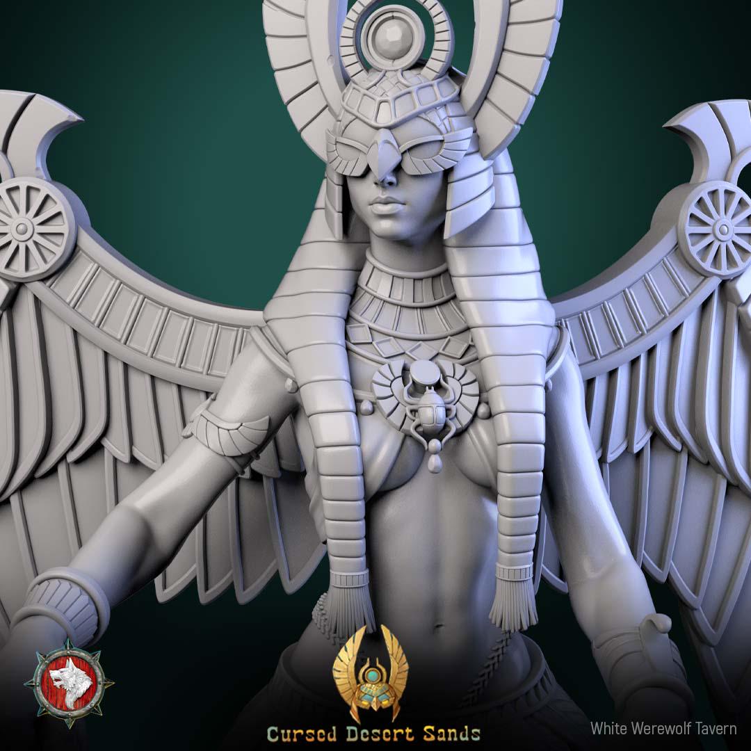 Female Pharaoh Miniature, Sekhara | Tabletop RPG Miniature | White Werewolf Tavern | Roleplaying 3D Printed Fantasy Mini - 3DPrintDen