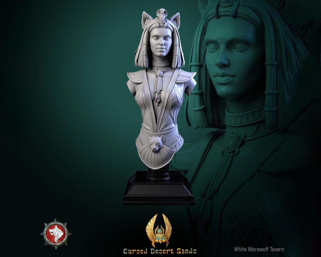 Sphinx Daughter Bust | Tabletop RPG Miniature | White Werewolf Tavern | Roleplaying 3D Printed Fantasy Mini - 3DPrintDen