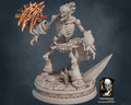 Flame Skeleton Miniature | Tabletop RPG Miniature | Javier Txiki Tejedor | Roleplaying 3D Printed Fantasy Mini - 3DPrintDen