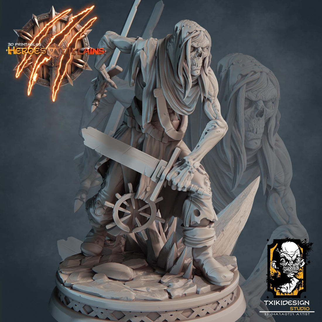 Wight Miniature | Tabletop RPG Miniature | Javier Txiki Tejedor | Roleplaying 3D Printed Fantasy Mini - 3DPrintDen
