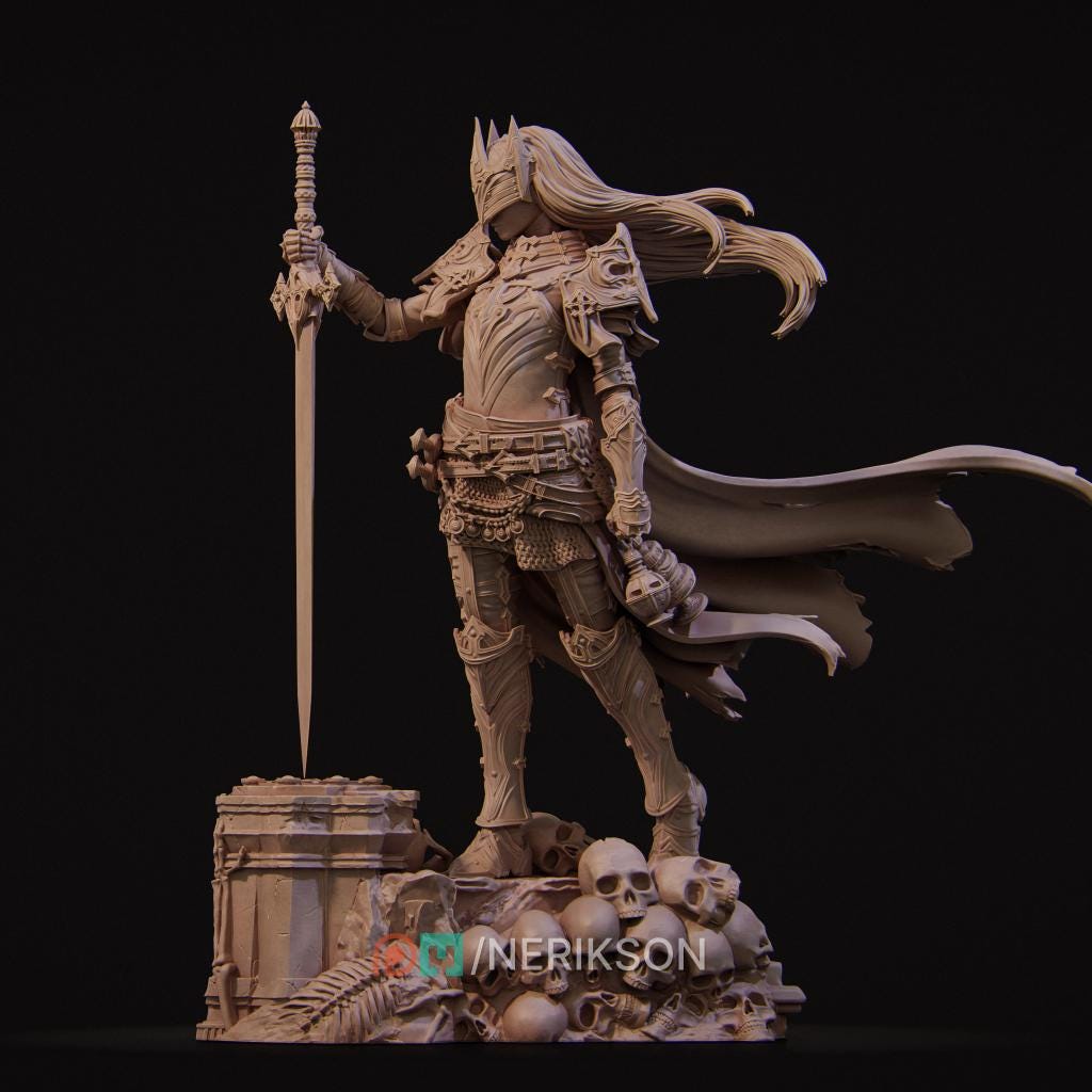 Death Domain Cleric Miniature, Laenith | Tabletop RPG Miniature | Nerikson | Roleplaying 3D Printed Fantasy Mini - 3DPrintDen