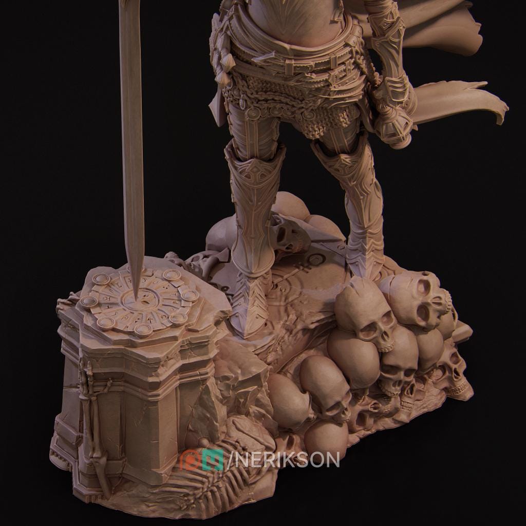 Death Domain Cleric Miniature, Laenith | Tabletop RPG Miniature | Nerikson | Roleplaying 3D Printed Fantasy Mini - 3DPrintDen