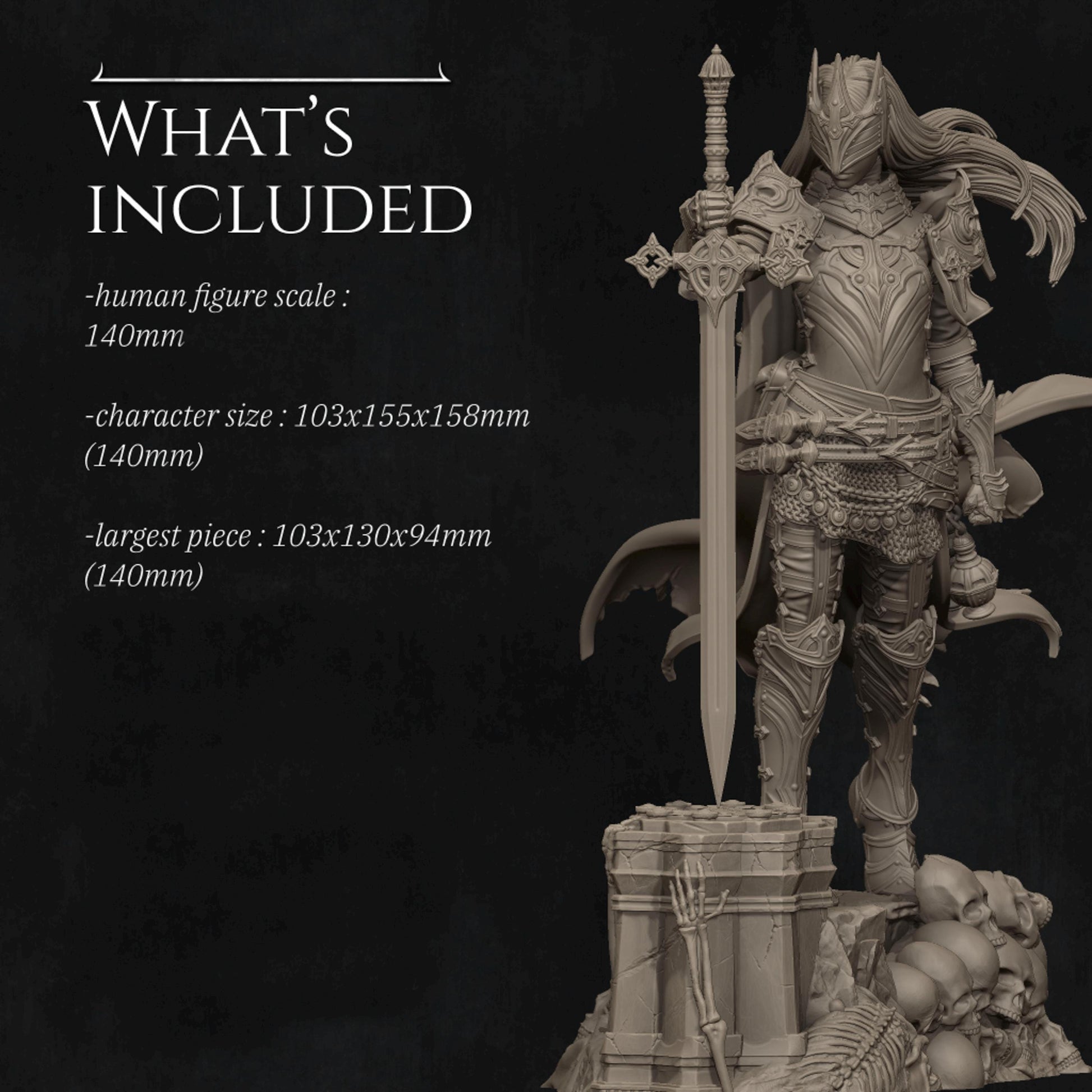 Death Domain Cleric Miniature, Laenith | Tabletop RPG Miniature | Nerikson | Roleplaying 3D Printed Fantasy Mini - 3DPrintDen