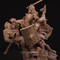 Fight of the Wolf Diorama Miniature | Tabletop RPG Miniature | Nerikson | Roleplaying 3D Printed Fantasy Mini - 3DPrintDen