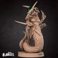 Female Marilith Miniature, Meredith | Tabletop RPG Miniature | Bite the Bullet | Roleplaying 3D Printed Fantasy Mini - 3DPrintDen